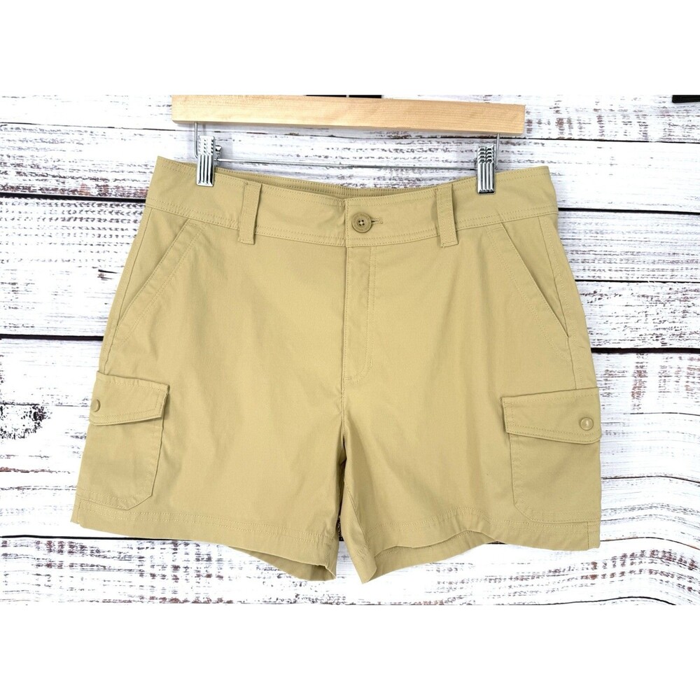 Eddie‎ Bauer Ladies 5" Inseam 2-Way Side Cargo Pocket Shorts Khaki 10 Hiking